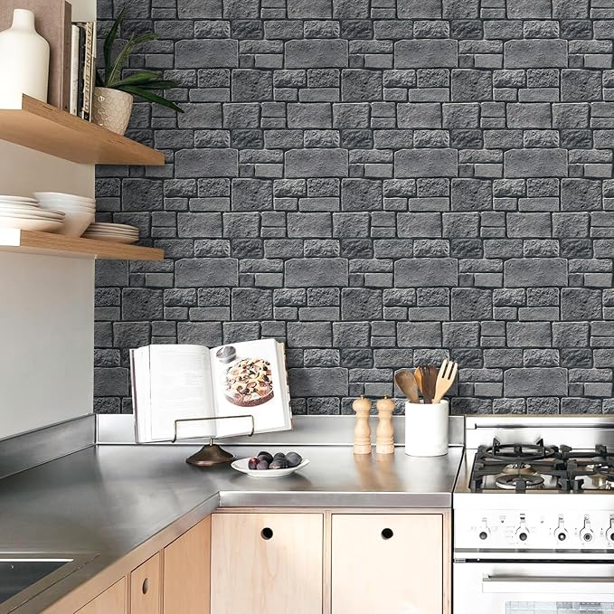 Commomy 3D Faux Stone Peel and Stick Wall Tiles - Image 2