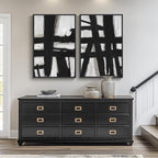 Large Framed Black and White Abstract Wall Art - Image 4