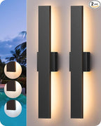 EDISHINE 23.6" Modern Outdoor Wall Lights, 3CCT & 10%-100% Dimmable, IP65 by EDISHINE