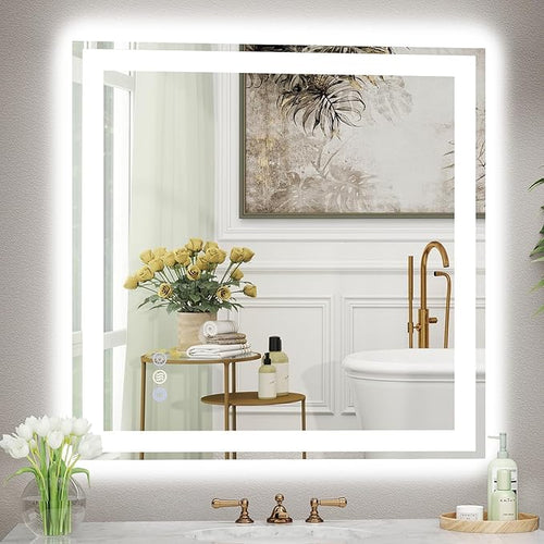 36x36 LED Bathroom Mirror with Lights, Super Bright Front & Backlit Vanity by GreatMirrorTalksItself