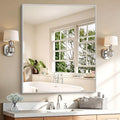 KOCUUY Silver Framed Mirror, HD Tempered Glass, Anti-Rust Frame, Modern Design by KOCUUY