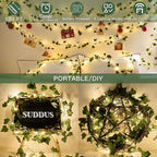 suddus Vine with Fairy Lights Battery Operated, 13.1ft 40 LED Ivy String Light - Image 5