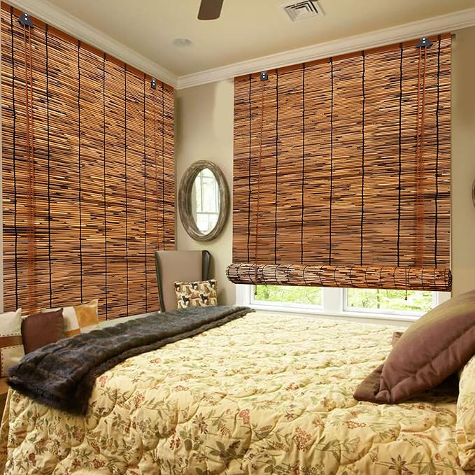 2 Pack Bamboo Reed Roll-Up Blind Shades - Image 7