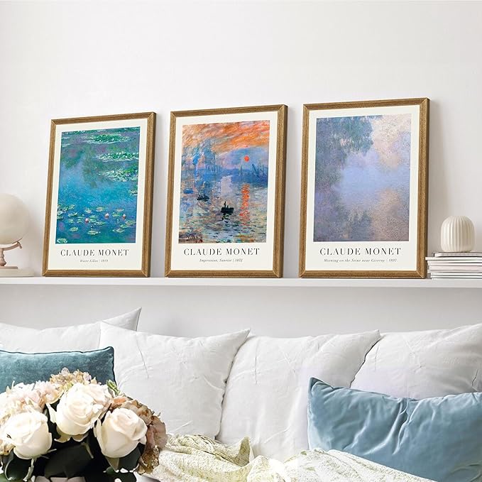 SYWENNOI Wood Framed Wall Art, Claude Monet Famous Paintings Collection - Image 6