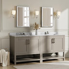 Silver Bathroom Mirror, Rustproof Rectangle Silver Framed Mirror - Image 7