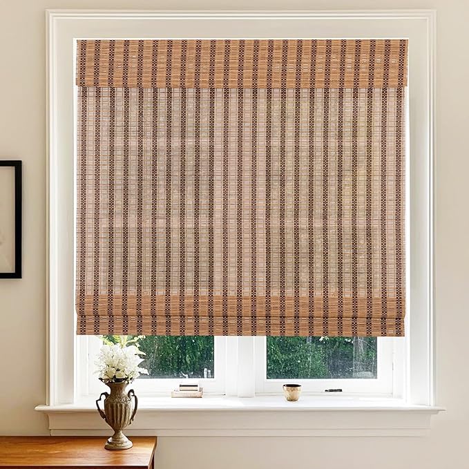 Letau No Drill No Tools Cordless Wood Window Shades Blinds, Bamboo Light by LETAU