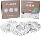 BONNYCO Wall Mirrors Pack of 3, Round White Mirrors - Image 2