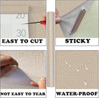 Yancorp 24"x120" Textured Fabric Khaki Wallpaper Faux Grasscloth Peel and Stick - Image 7