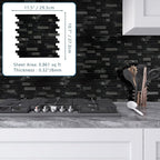SUNWINGS 5-Sheet Peel and Stick Mosaic Natural 3D Stone Self Adhesive Marble - Image 2