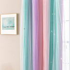 XiDi Curtains for Bedroom Decor, Rainbow Blackout Curtains for Kids/Little Girl - Image 2