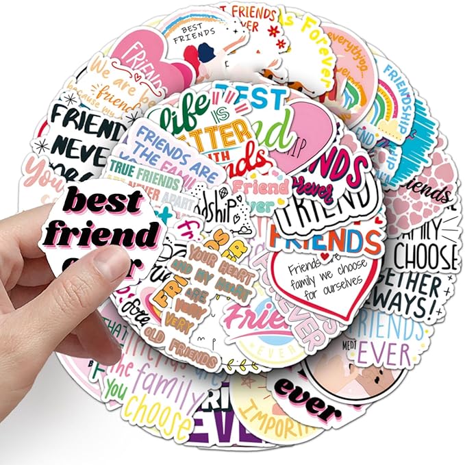 Friendship Stickers 51 Pcs Vinyl Funny Best Friend Sticker for Laptop Water Bottle Motorcycle Bumper Luggage Car Bike Skateboard Computer,Waterproof Cute Aesthetic Sticker for Teens Adults Girls