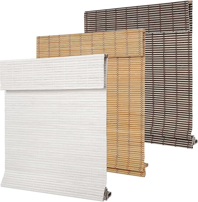 SEEYE Cordless Bamboo Blinds Shades, Light Filtering Bamboo Roller Shades - Image 2