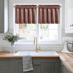 NICETOWN Velvet Cafe Windows Valance, Dusty Rose Pink Window Treatment - Image 5