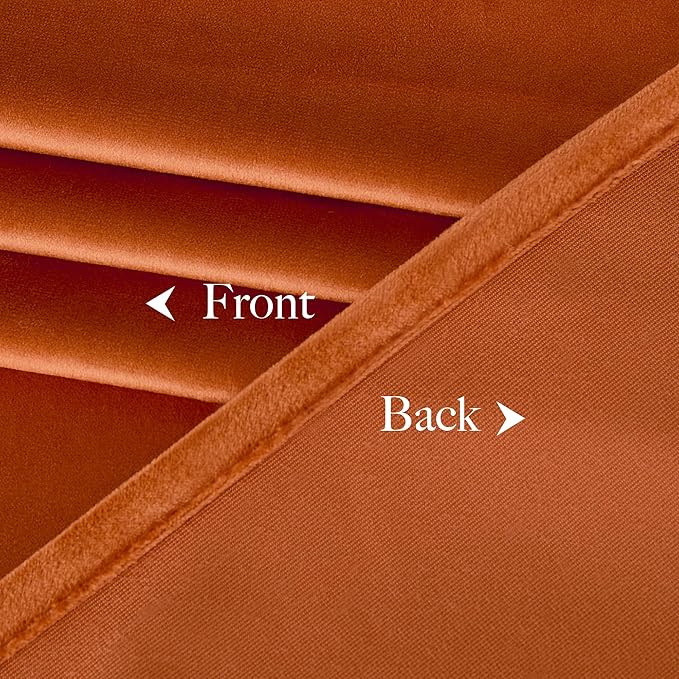 NICETOWN Orange Velvet Curtains 90 inch Long - Image 9