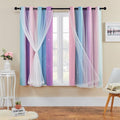 XiDi Curtains for Bedroom Decor, Rainbow Pink Purple/52/54 by Addsomecolortolife