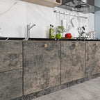 Livelynine 15.8x394 Peel and Stick Wallpaper Concrete Look Brown Masculine Dark - Image 4
