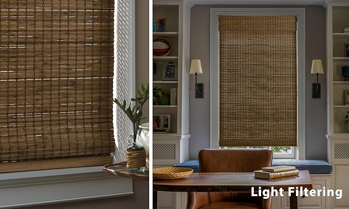 LazBlinds No Tools No Drill Cordless Bamboo Roman Shades, Light Filtering - Image 5