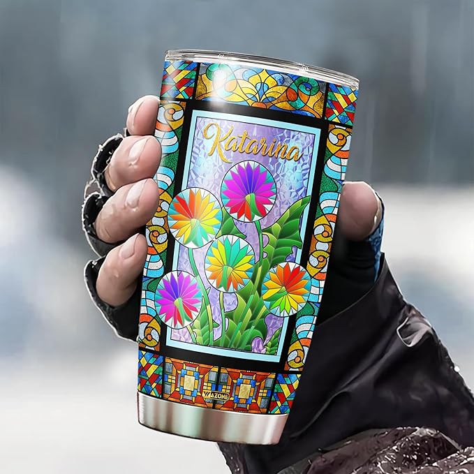 WAZONE Personalized Christian Faith Tumbler Be Still And Know That I Am God Dandelion Stainless Steel Insulated Cup 20oz 30oz Gifts For Women Taraxacum Flower Print Travel Mug