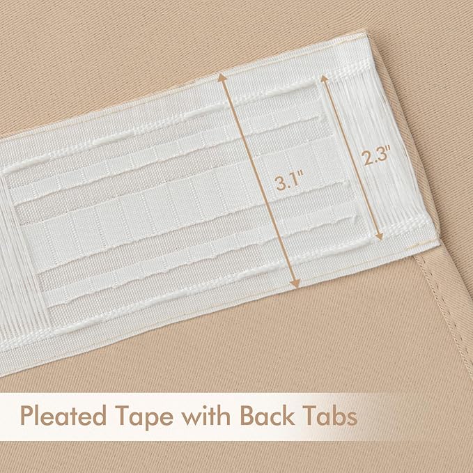 MIULEE Back Tab Beige Curtains 84 Inch Length 2 Panels Set - Image 4