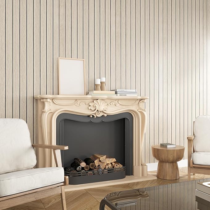 VEELIKE Coastal Oak Wood Slat Wall Panels Peel and Stick Wood Panels - Image 2