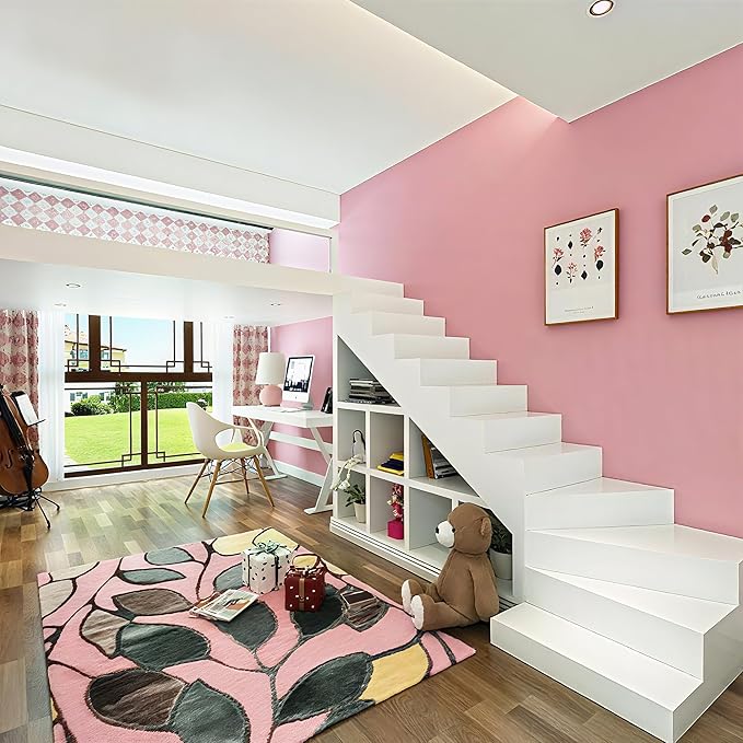 practicalWs Pink Self-Adhesive Wallpaper Film Stick Paper Easy to Apply 15.7'' - Image 7