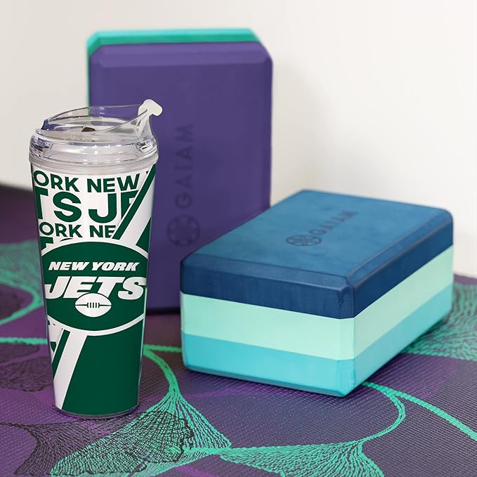 NFL Football 24oz Acrylic Tumbler with Hinged Lid, Officially Licensed Double Wall Tumbler for NFL Fans