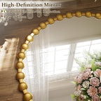 Easly Round Mirror for Wall, 32 Inch Gold Beaded Frame Decorative Vanity Mirror - Image 5