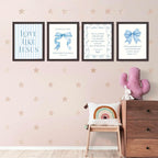 LARTSFRO Coquette Blue Bow Jesus Wall Art Decor Posters, Light Blue Bow Room - Image 3