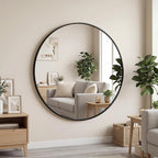 OLIXIS 36 Inch Black Round Bathroom Wall Mirror, Round Bathroom Mirrors by OLIXIS