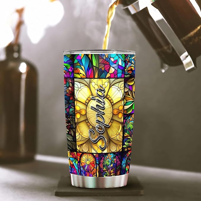 WAZONE Personalized Dragon Tumbler With Lid Customized Name Drawing 20oz 30oz Double Wall Vacuum Stainless Steel Insulated Cup Travel Mug Gift Birthday Christmas for Dragons Lovers Woman Man
