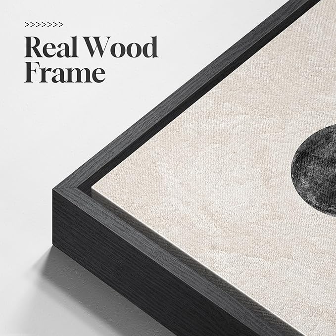 Framed Black and White Abstract Wall Art, 2 Piece Modern Canvas Prints - Image 5