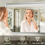 40x36 Inch Brushed Silver Bathroom Mirror - Image 5