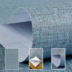 Yancorp 10ft Textured Fabric Teal Blue Wallpaper Faux Grasscloth Green Peel and - Image 6