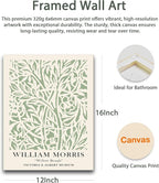 HesenDot Green Botanical Framed Wall Art Set, 12x16in Matisse William Morris - Image 2