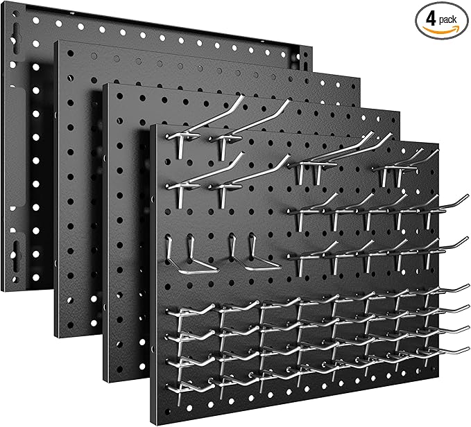 Spampur Peg Board, 4 Pack Metal Pegboard Panels by Spampur