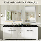 48x32 Inch Brushed Silver Bathroom Mirror - Image 6