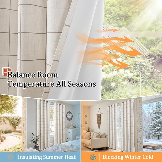 Lajode Brown Linen Blackout Curtains - Image 7