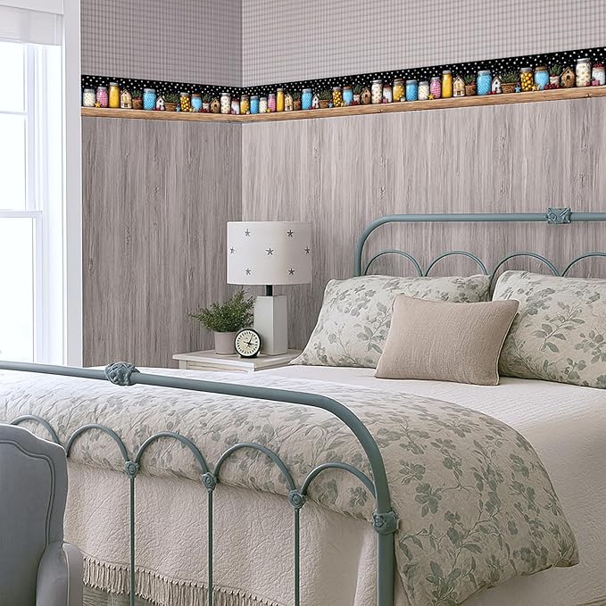 Mason Jar Wallpaper Border 196x4 Inch Removable Wall Border Peel and Stick - Image 7