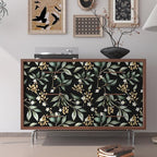 Black Green Floral Peel and Stick Wallpaper, 17.5" x 197" Vintage Dark Green - Image 6