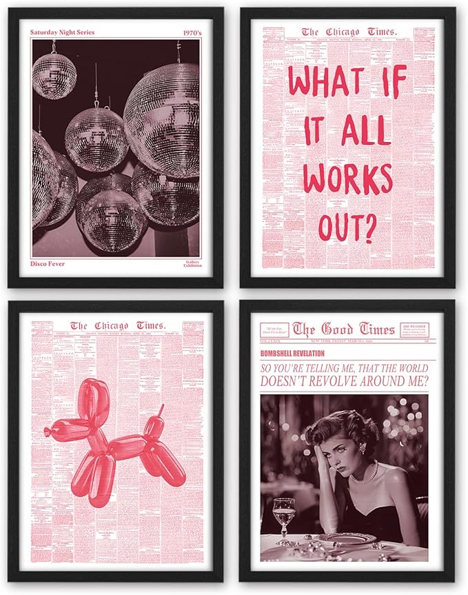 NaZaUK Trendy Preppy Retro Y2K Room Decor, Bar Cart Decor, 12x16 Prints by Unknown