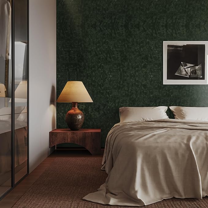 Abyssaly Dark Green Peel and Stick Wallpaper - Image 2