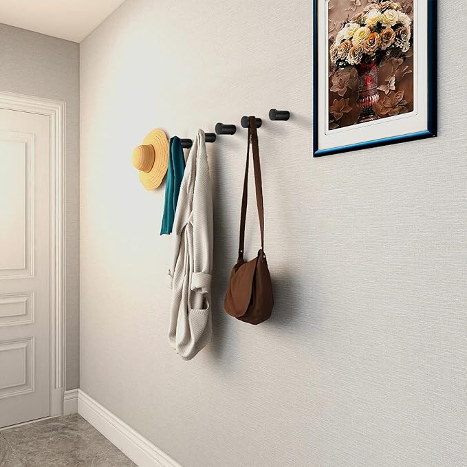 bsdonte 12 Pack Wood Wall Hooks, Heavy Duty Entryway Hat Hooks Wall Hangers - Image 2