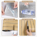 VEELIKE Natural Bamboo Slat Wall Panels Peel and Stick 3D Textured Wood Grain - Image 8