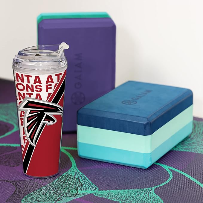 NFL Football 24oz Acrylic Tumbler with Hinged Lid, Officially Licensed Double Wall Tumbler for NFL Fans