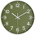 Silent Wall Clock Non-Ticking Battery Operated – Modern Olive Green Analog Wall by lanktoo