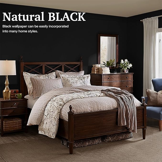 Dimoon 17.7''x236'' Peel and Stick Wallpaper Black Contact Paper - Image 7