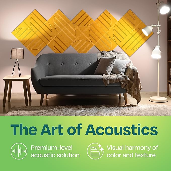 Acoustic Panels 12-Pack Soundproof Wall Panels 12"x12"x0.4" Decorative Sound - Image 2