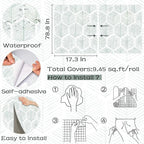 Modern Peel and Stick Wallpaper 17.3''×78.8'' Geometric Wallpaper Boho Contact - Image 3