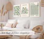Induslyfe Large Framed Green Wall Art Canvas Decor Set of 3, Matisse Wall Art - Image 2