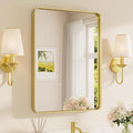 TETOTE Brushed Gold Bathroom Mirror, 24 x 32 Inch Metal Framed Mirror, Brushed by TETOTE